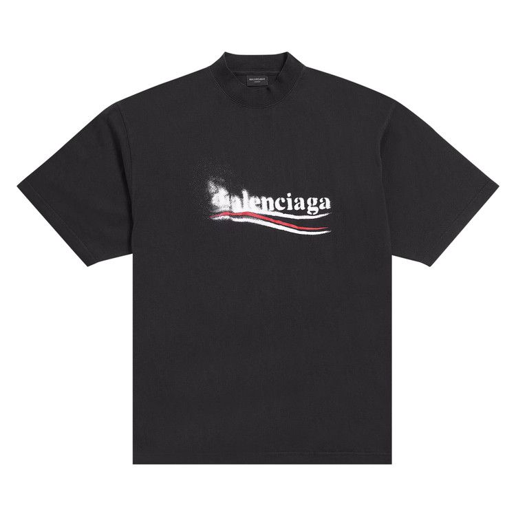 Balenciaga Political Stencil T-Shirt Faded Black/White