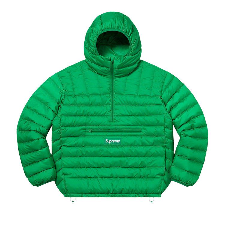 Supreme Micro Down Half Zip Hooded Pullover 'green'
