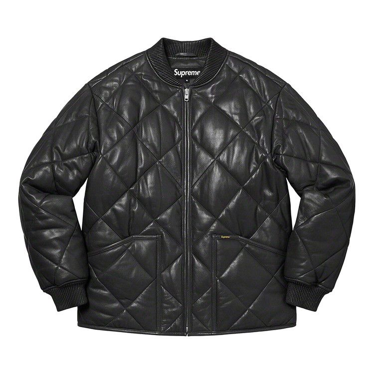 Buy Supreme Quilted Leather Work Jacket 'Black' - FW22J47 BLACK | GOAT