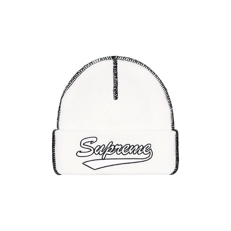 Buy Supreme Contrast Stitch Beanie 'White' - FW22BN53 WHITE | GOAT