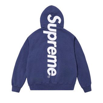 Buy Supreme Satin Appliqué Hooded Sweatshirt 'Navy