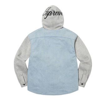 Buy Supreme Fleece Hooded Denim Shirt 'Blue' - FW22S14 BLUE | GOAT
