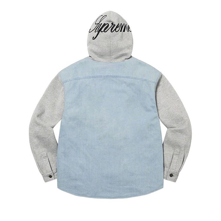 supreme　Fleece Hooded Denim Shirt シュプリーム Buy Supreme Fleece Hooded Denim Shirt 'Blue' - FW22S14 BLUE | GOAT