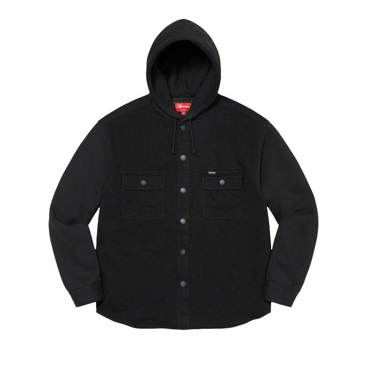 Buy Supreme Fleece Hooded Denim Shirt 'Black' - FW22S14 BLACK