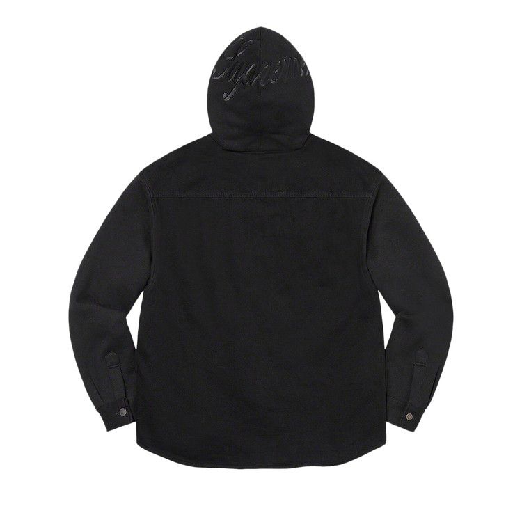 Buy Supreme Fleece Hooded Denim Shirt 'Black' - FW22S14 BLACK