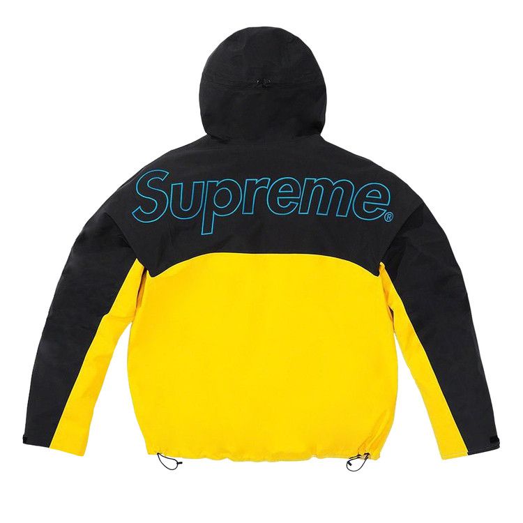 Blue and yellow north face supreme jacket best sale