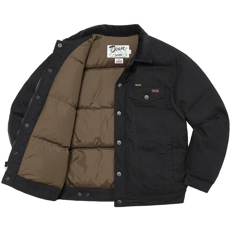 ジャケット・アウター Supreme Schott CanvasDown Trucker Jacket Supreme Schott Canvas Down Trucker Jacket (FW22) - $338
