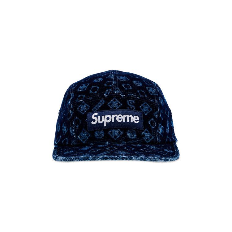 Buy Supreme Flocked Denim Camp Cap 'Blue' - FW24H94 BLUE | GOAT UK