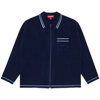 トップス supreme Zip Up Polo Sweater Black 1487254_01.jpg.jpeg