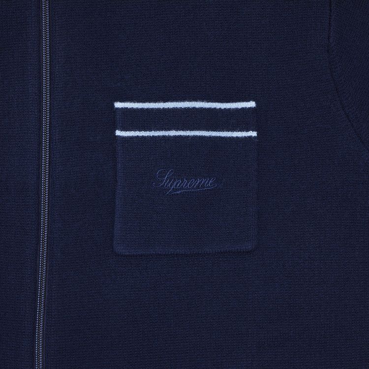 Buy Supreme Zip Up Polo Sweater 'Navy' - FW24SK48 NAVY | GOAT