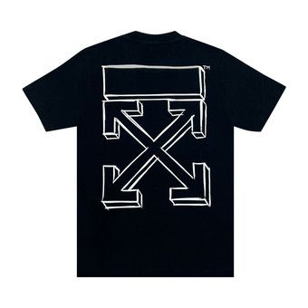 ■Off-White■ BUKISHI LOGO SHORT SLEEVE T-SHIRT BLACK OMAA02 Big Bookish T-Shirt in BLACK | Off-White™