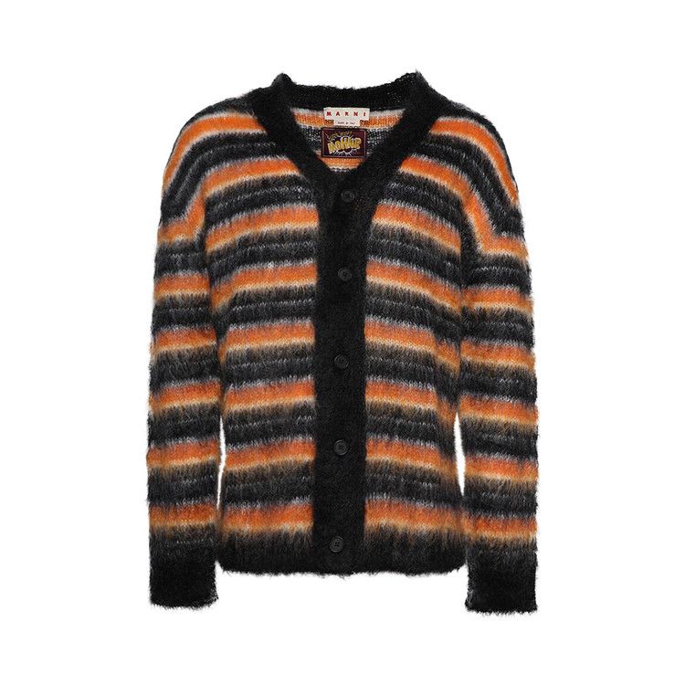 Buy Marni Striped Mohair Cardigan 'Black' - CDMG0051Q0 UFU174