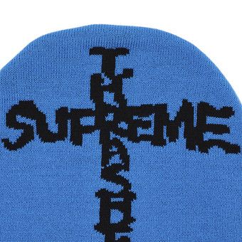 Supreme Thrasher Cross Cuffless Beanie 青 Supreme x Thrasher