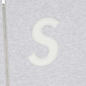 Buy Supreme S Logo Zip Up Hooded Sweatshirt 'Ash Grey' - FW24SW24