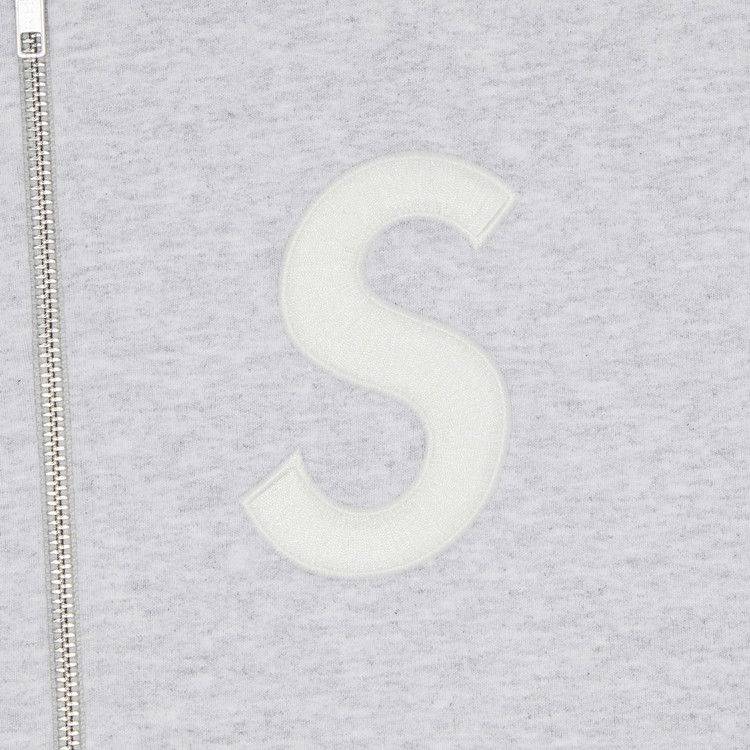 Buy Supreme S Logo Zip Up Hooded Sweatshirt 'Ash Grey' - FW24SW24