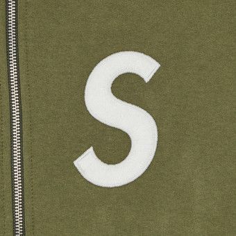 Buy Supreme S Logo Zip Up Hooded Sweatshirt 'Light Olive