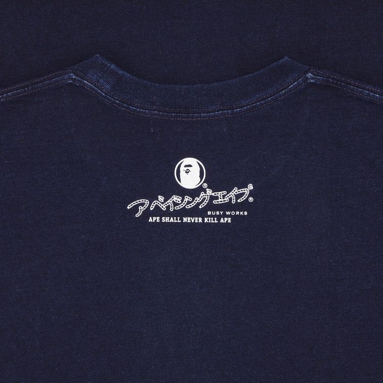 【A BATHING APE】APE HEAD INDIGO TEE Buy BAPE Ape Head Indigo Tee 'Light Indigo' - 1K22 109 006
