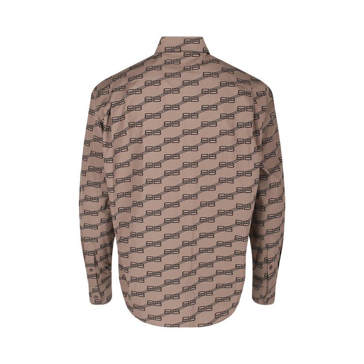 Balenciaga Monogram Long Sleeve Shirt Beige