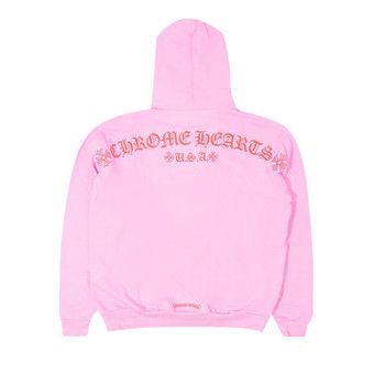 【CHROME HEARTS】バック USA スクリプトロゴ パーカー ピンク Chrome Hearts USA Script Logo Pink Pullover Hoodie - SRM