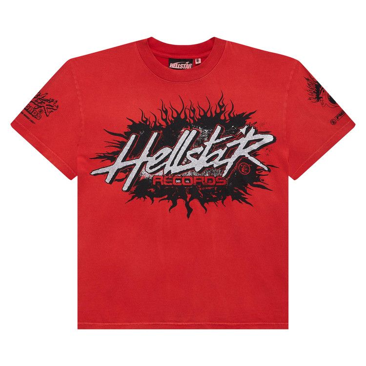 Buy Hellstar Records T-Shirt 'Red' - HS03TEE003 RED | GOAT
