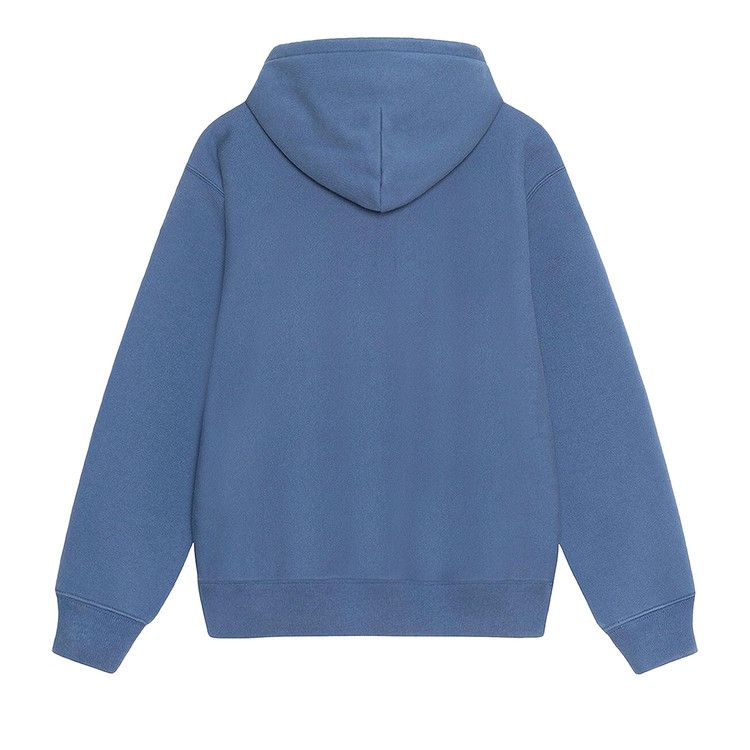Stussy Satin Patch Oversized Hoodie Blue