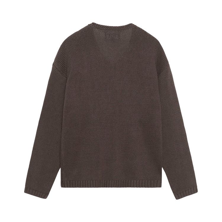 Stussy Embroidered V Neck Logo Sweater 'brown'