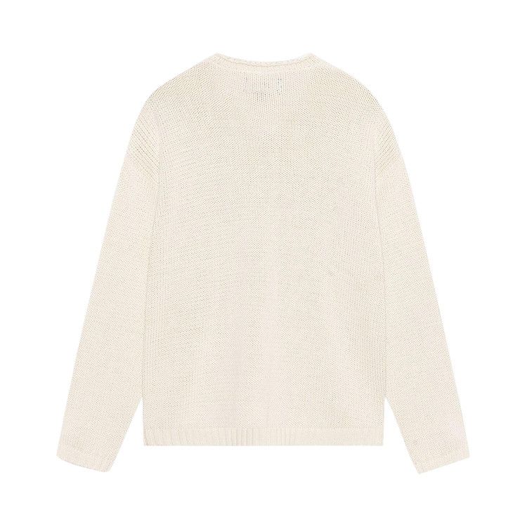 Stussy Embroidered V Neck Logo Sweater Natural