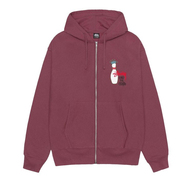 Stussy Kingpin Zip Hoodie Oxblood