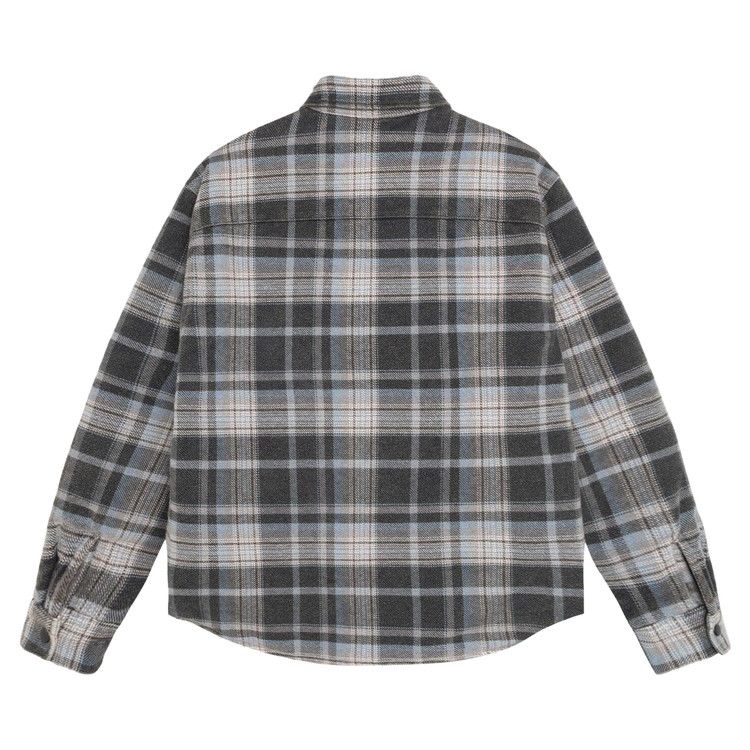Stussy Heavy Washed Plaid Long-Sleeve Shirt Blue