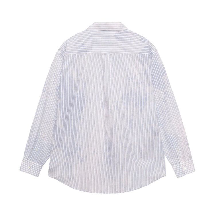 Stussy Bleached Poplin Classic Long-Sleeve Shirt Blue