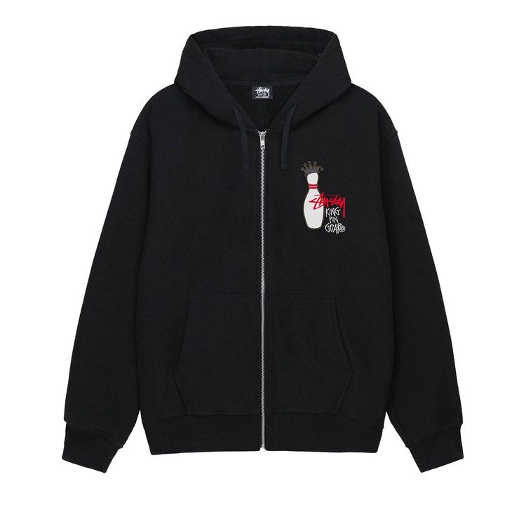 Stussy Kingpin Zip Hoodie Black