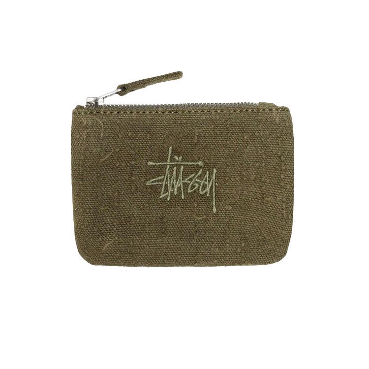 Buy Stussy Needle Punch Coin Pouch 'Olive' - 134269 OLIV | GOAT