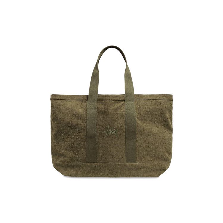Buy Stussy Needle Punch Tote Bag 'Olive' - 134266 OLIV | GOAT DE