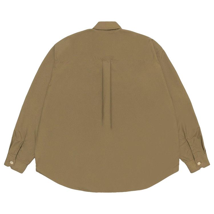 Stussy X Our Legacy Work Shop Borrowed Shirt 'olive Nylon Ripstop'