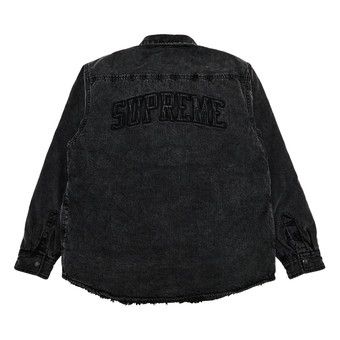 Buy Supreme Faux Shearling Lined Work Shirt 'Black Denim' - FW24S8