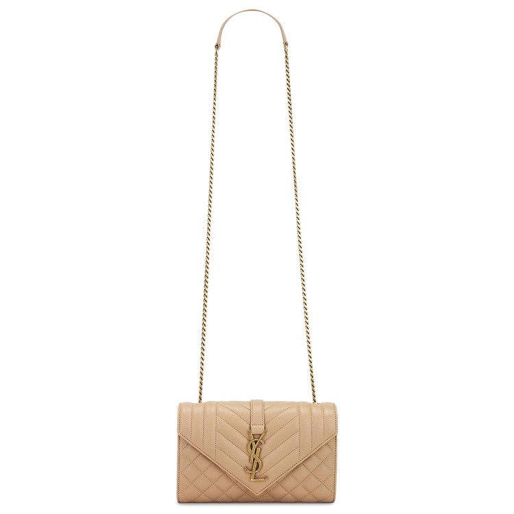 Saint Laurent Envelope Chain Bag Dark Toffee