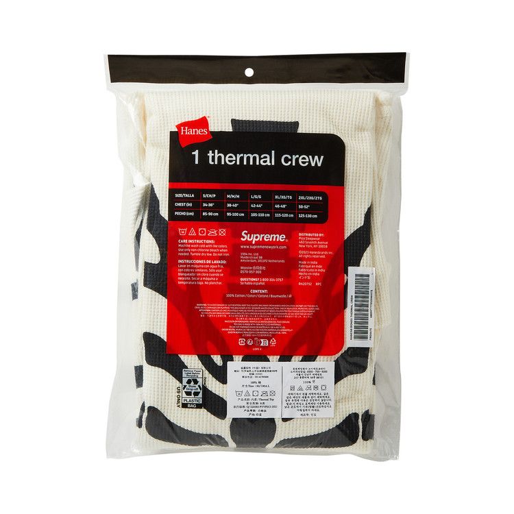 Supreme X Hanes Bones Thermal Crew (1 Pack) Natural