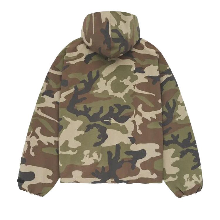 Fear Of God Essentials Military Nylon Hooded Anorak 'woodland Camo'
