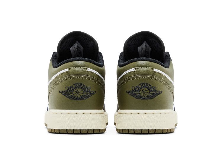 Air Jordan 1 Low Gs Black Toe Medium Olive