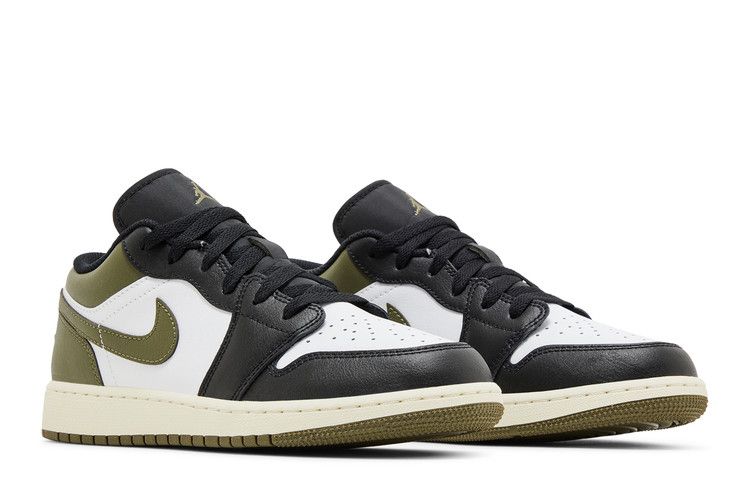 Air Jordan 1 Low Gs Black Toe Medium Olive