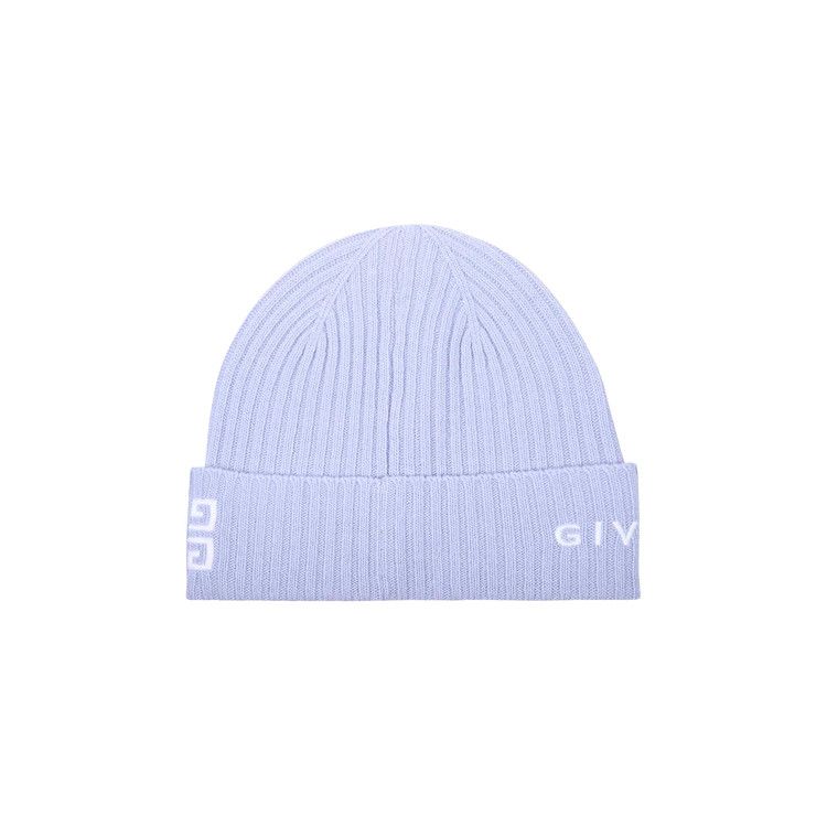 Givenchy Light Blue Patterned Beanie givenchy-ribbed-knit-beanie-  main image 4
