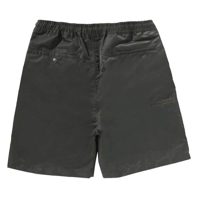 Bape Ape Head Nylon Twill Relaxed Fit Shorts Olive Drab
