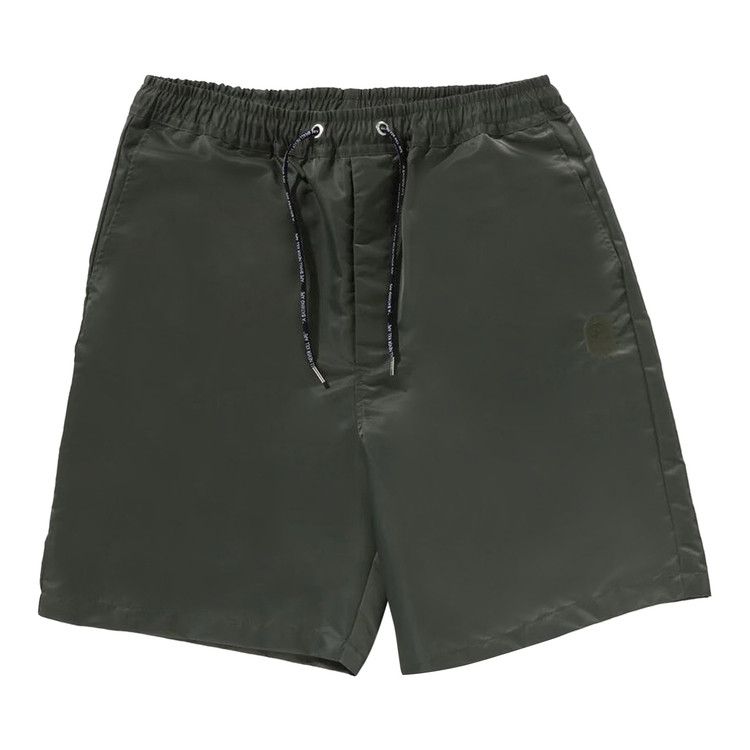 Bape Ape Head Nylon Twill Relaxed Fit Shorts Olive Drab