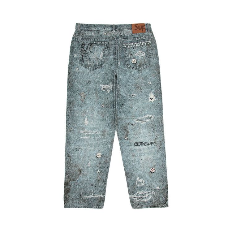 パンツ supreme hjr jeans 30 Supreme HJR Trompe Loeil Loose Fit Jean Blue FW24 Size W30