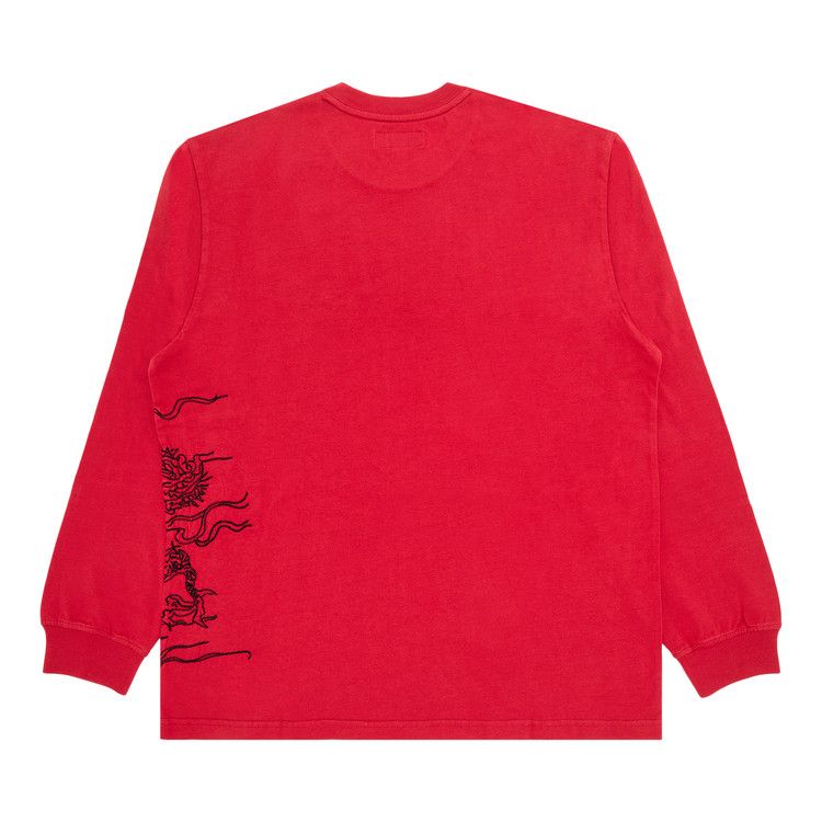 Buy Supreme Dragon Embroidered Long-Sleeve Top 'Red' - FW24KN92