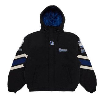 Buy Supreme x Mitchell & Ness NCAA Hooded Stadium Jacket 'Black