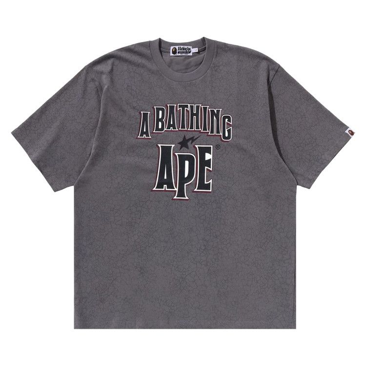 Bape Crack Print Pattern Logo Relaxed Fit Tee 'black'
