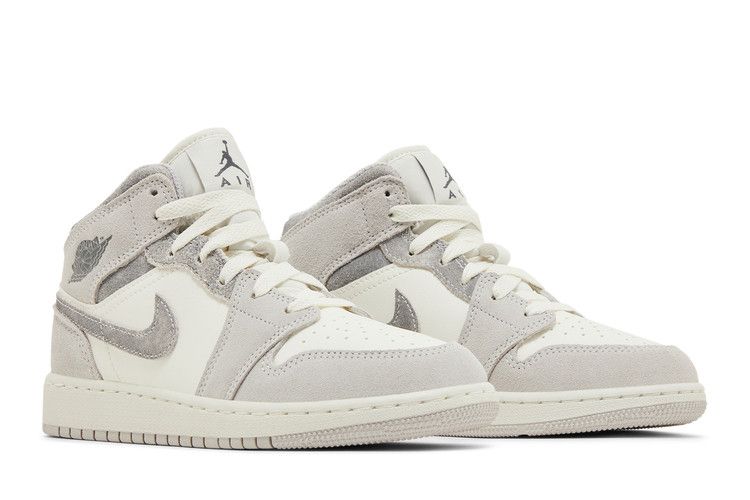Air Jordan 1 Mid SE Gs Neutral Grey Sail