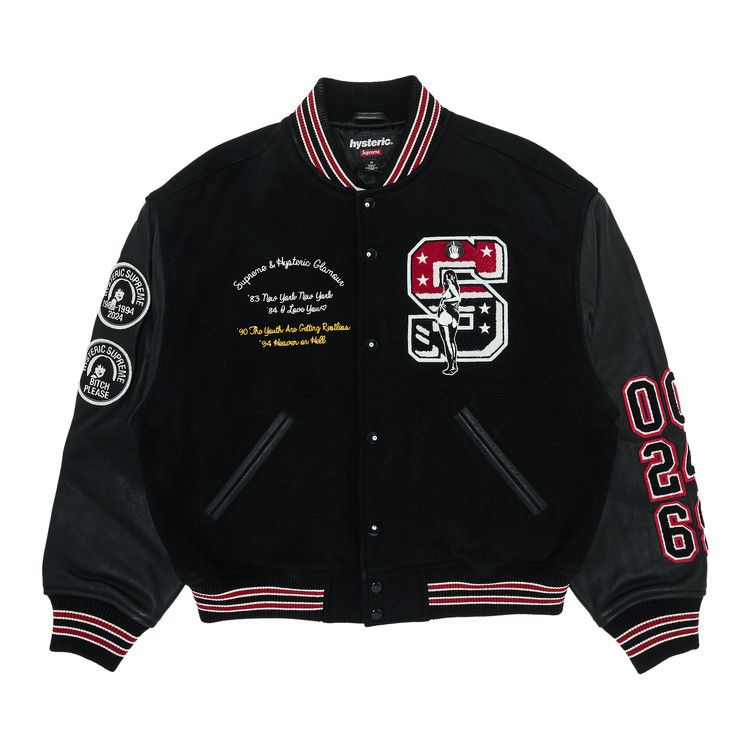Buy Supreme x HYSTERIC GLAMOUR Varsity Jacket 'Black' - FW24J92