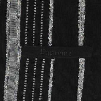 Buy Supreme Speckle Stripe Zip Up Cardigan 'Black